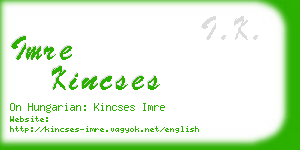 imre kincses business card